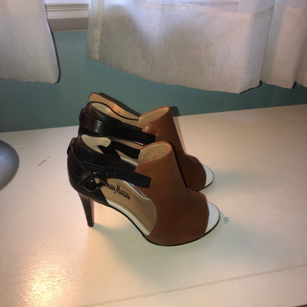 Neiman Marcus Heels (black, brown and white)